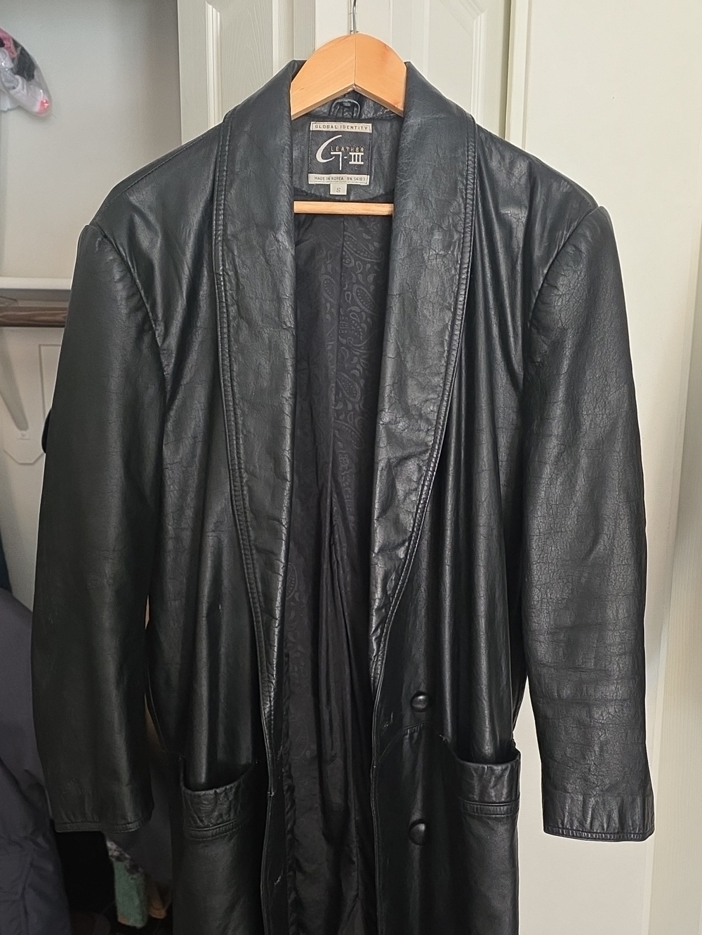 Giuseppe Zanotti Black Leather Longline Coat